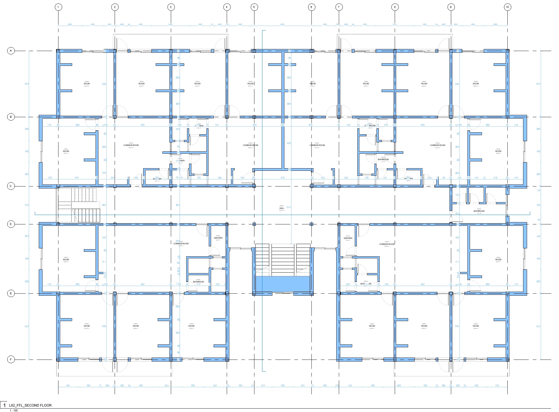 Planta detallada torre residencial
