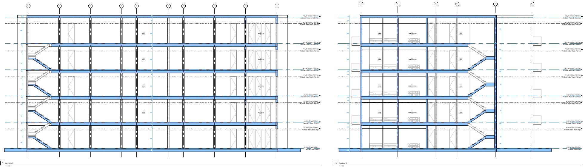 Secciones torre residencial